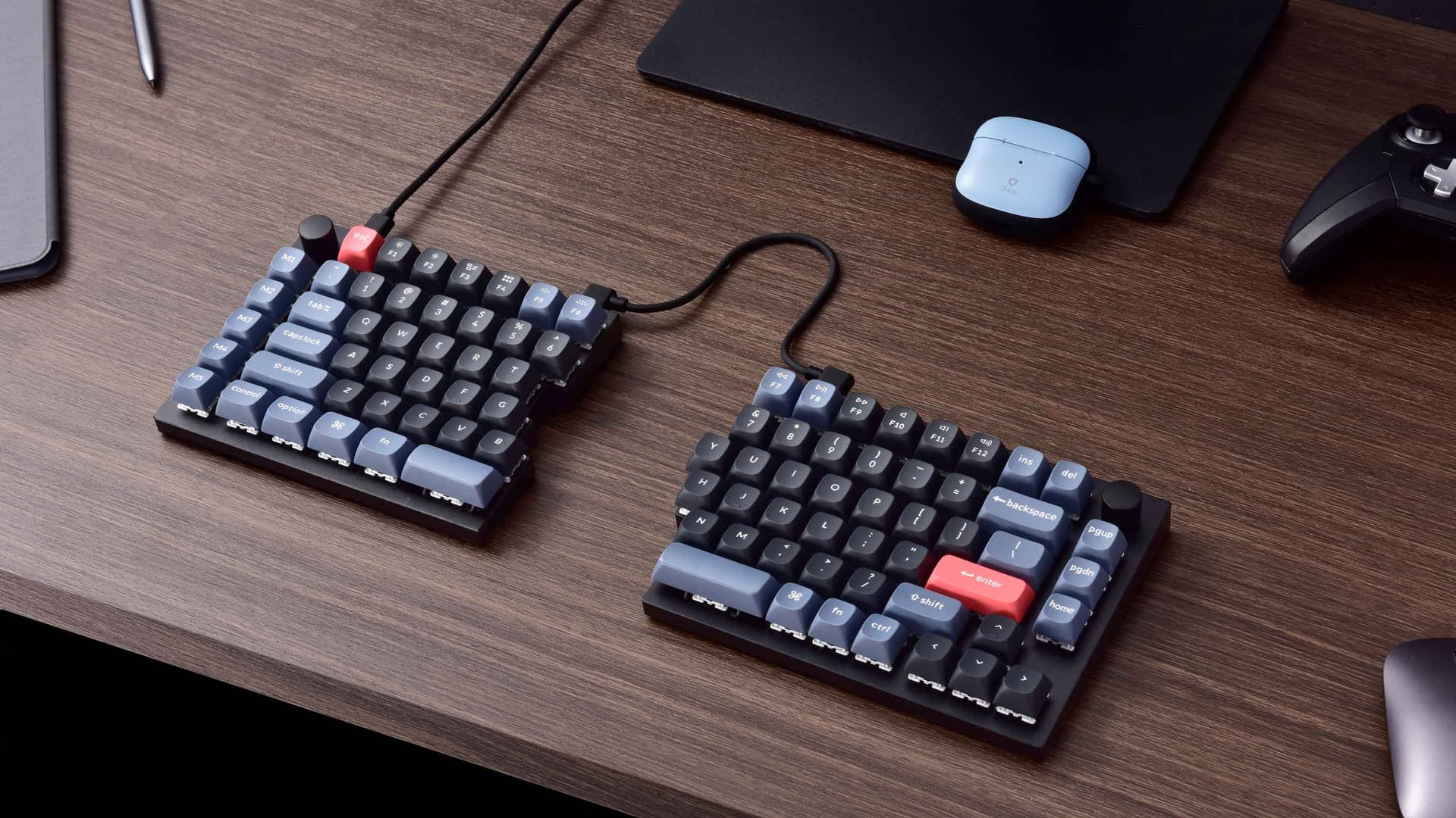 Ergonomic split keyboard setup